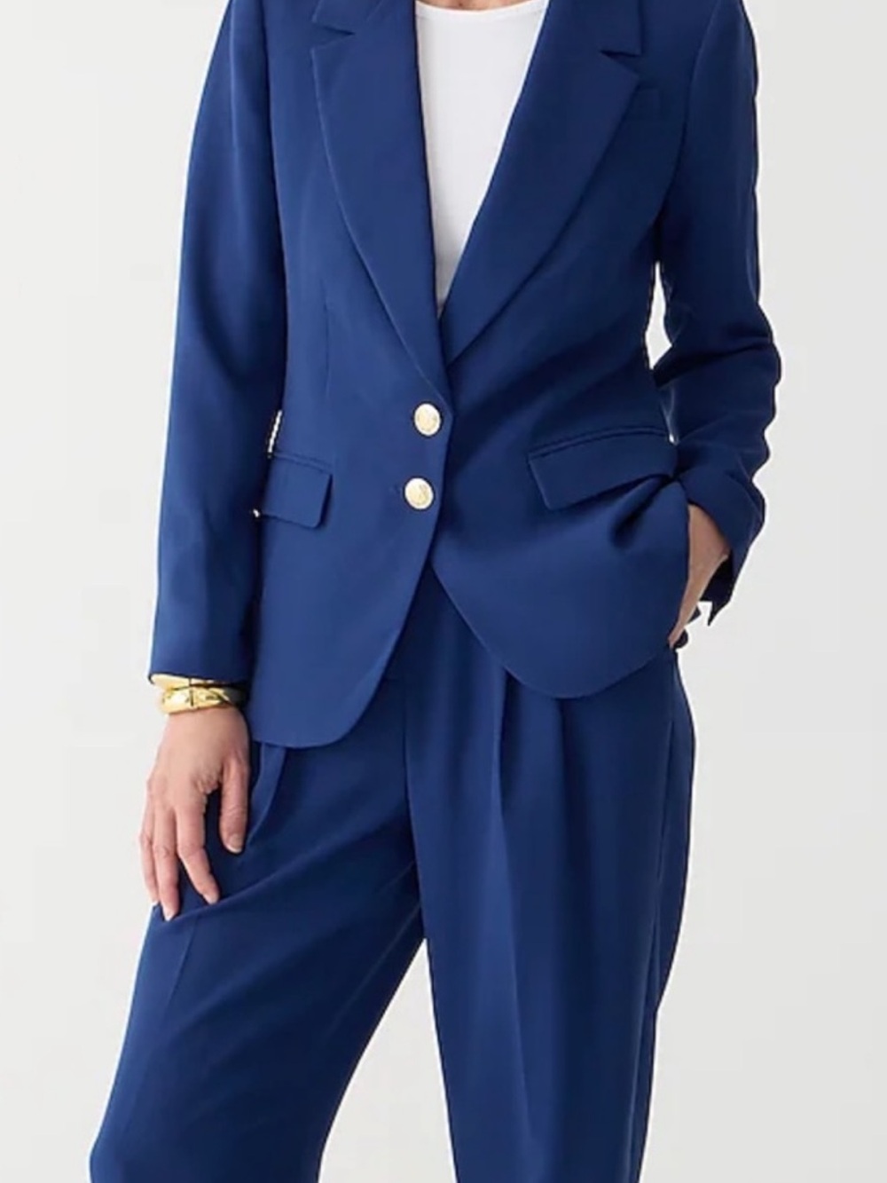 J. Crew Essential Wide-Leg Ankle Pants - Mediterranean Blue